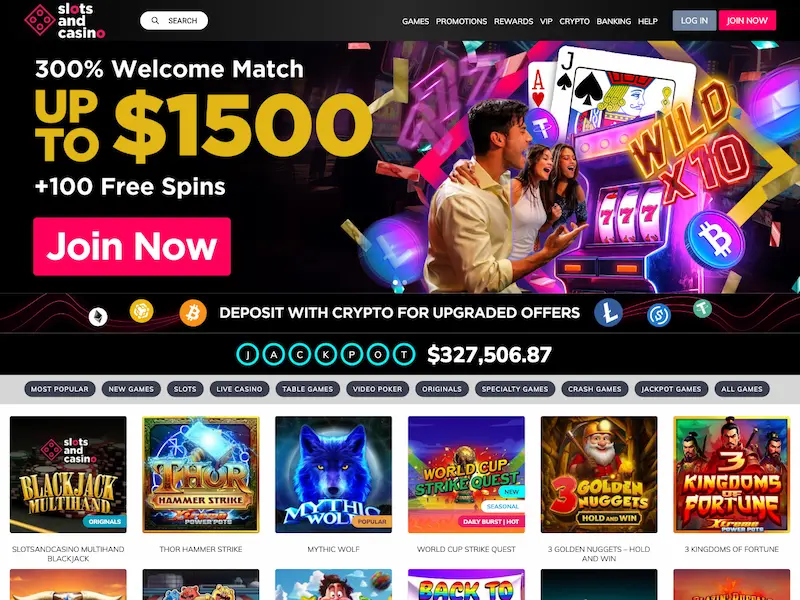 slots and casino homepage