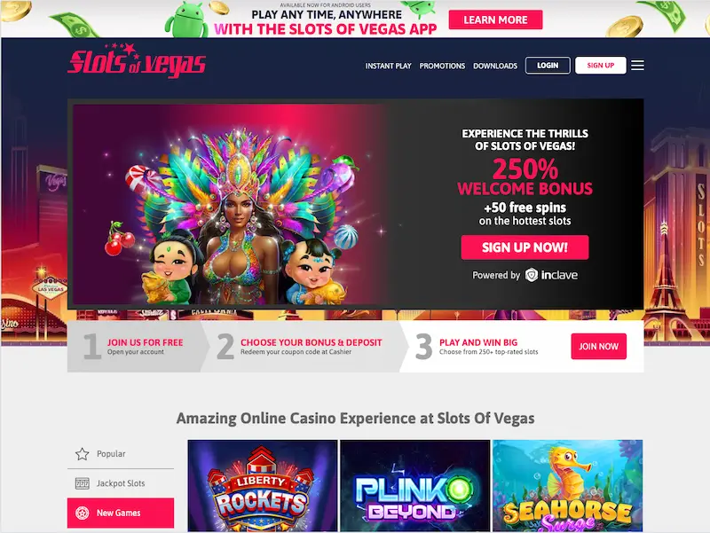 slots of vegas casino homepage