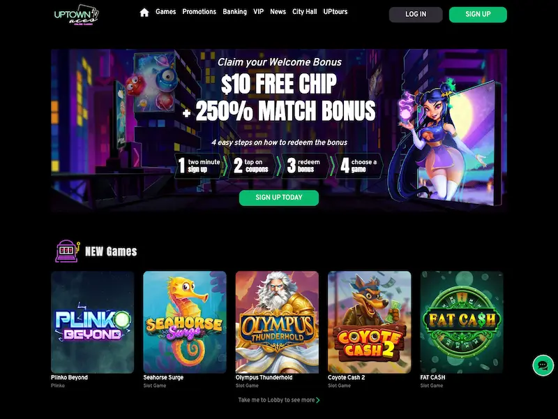 uptown casino homepage